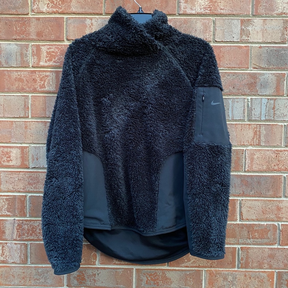 Nike Black Long Sleeve Mock Neck Pullover Sherpa